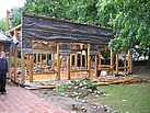 Die vorbereitete Holzständerkonstruktion