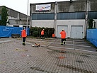 Aufbau der Covid-Teststation in Straubing