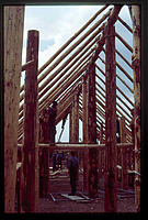 Bau des Jungsteinzeithaus 1988