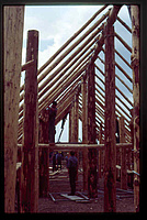 Bau des Jungsteinzeithaus 1988